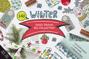 Winter Hand Drawn Big Collection