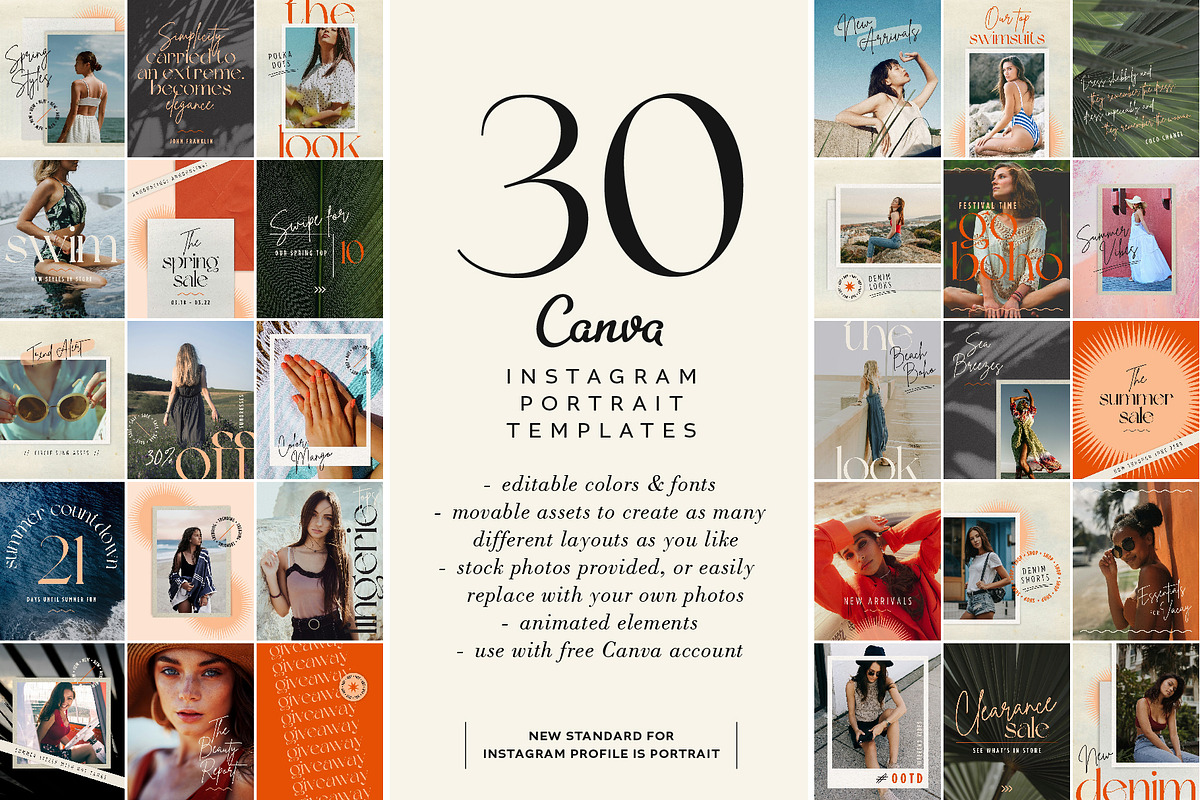 30 Boho Instagram (Canva) Templates