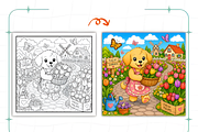 Cozy Floral Moments Coloring Pages, a Decorative Illustration by Ink Gallery (Thumbnail 6 of 8)