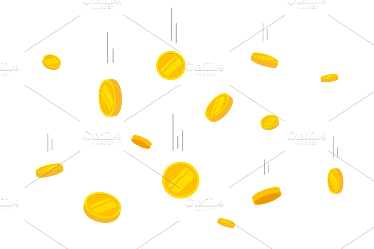 Coins Money Falling Vector, an Illustration by vladwel (Photo 1 of 2)