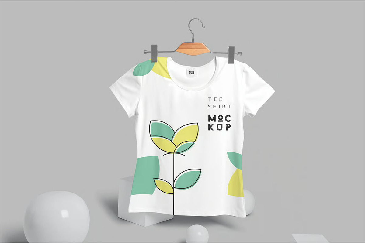 Broad Neck Half Sleeves Shirt Mockup, an Advertising Mockup by megostudi0 (Photo 4 of 7)
