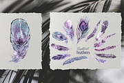 Nightfall Feathers Watercolor, an Illustration by Cat In Colour (Thumbnail 2 of 8)