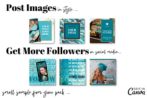 INSTAGRAM TEMPLATE - TEAL AND GOLD