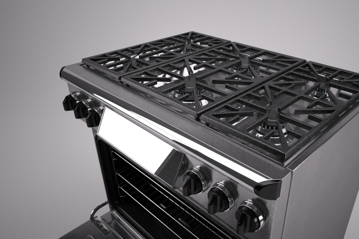 36 inch gas range cooker, a Furniture 3D Model by kjpargeterimages (Photo 3 of 12)