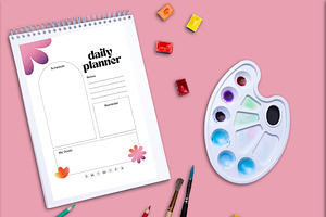 Floral Daily Planner Printable Page