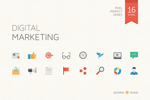 Digital Marketing Flat Icons preview 2