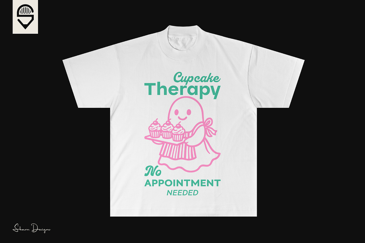 Ghost holding a tray of cupcakes, a Graphic by shaondesigns (Photo 2 of 4)