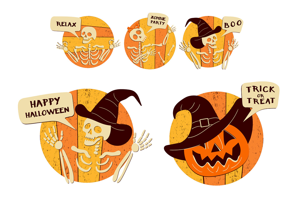 Retro Halloween Illustrations, an Object Graphic by Zim Varezhkin (Photo 5 of 5)