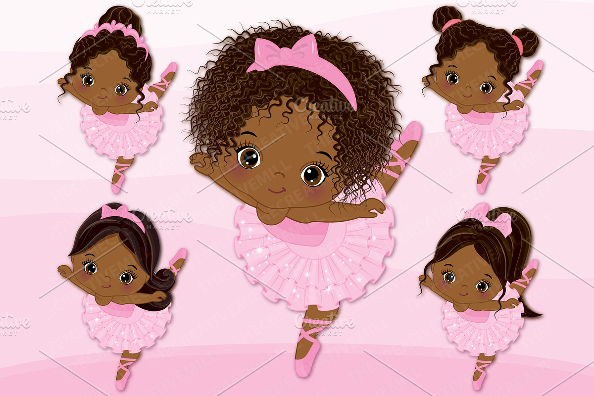 Vector African American Ballerina, an Illustration by TheCreativeMill (Photo 1 of 4)