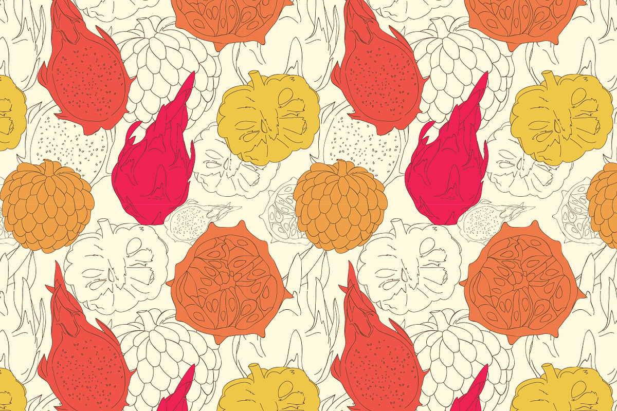 Vector tropical patterns set., a Pattern Graphic by Little A (Aigul) (Photo 5 of 5)