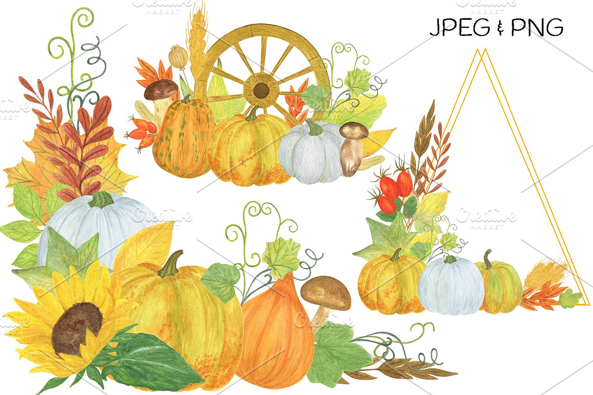Autumn Floral Frames, Wreaths, a Seasonal Illustration by Contes_de_fée (Photo 2 of 12)