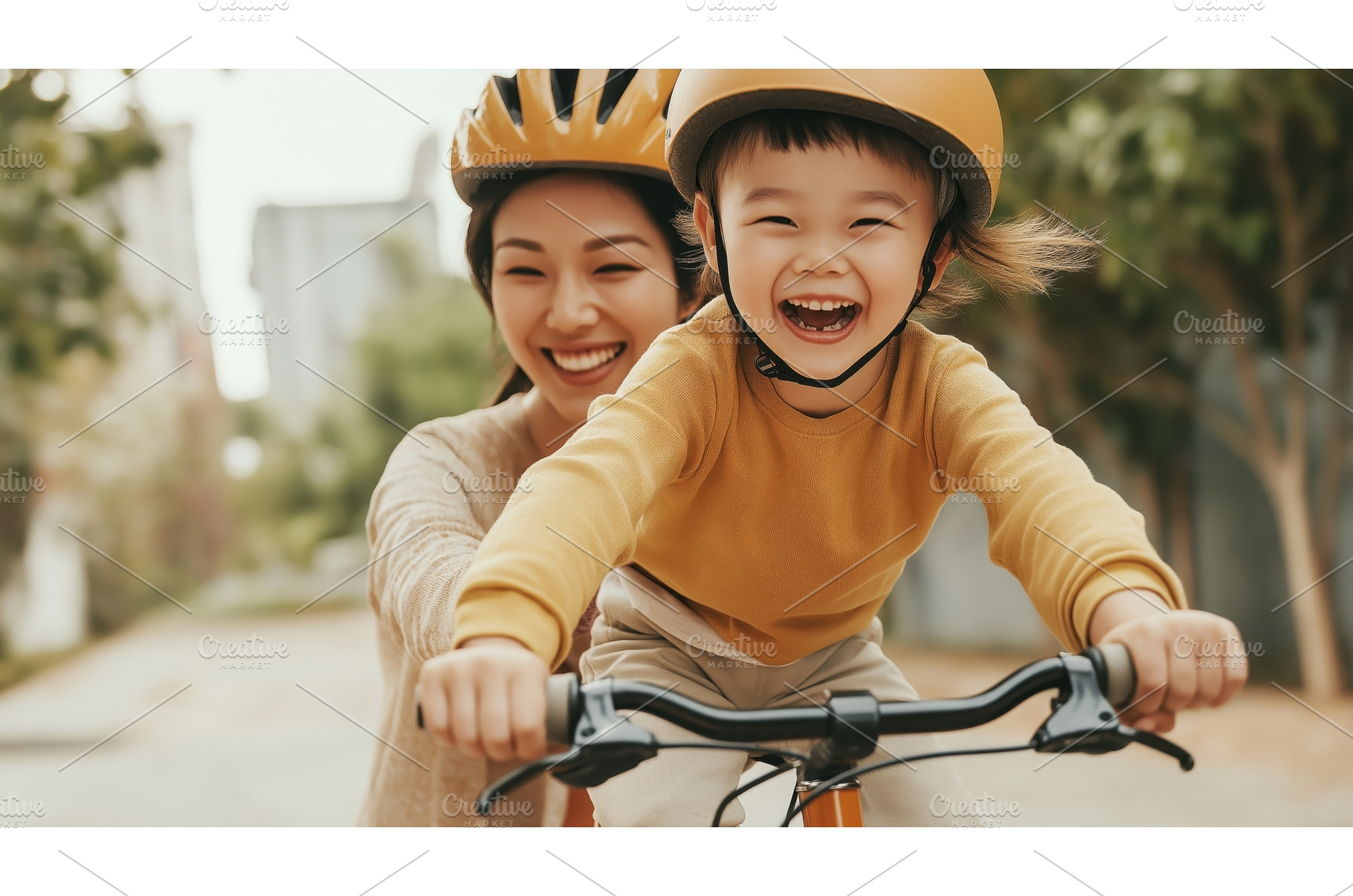 Asian mother and child joyfully, a Nature Photo by Sergey Kotenev
