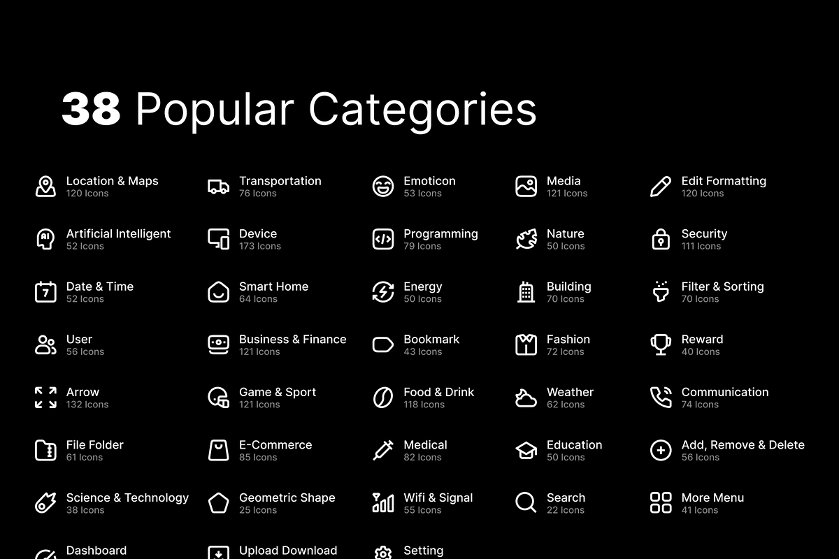 Icoonia - 2.700+ Outline Icon, an Outline Icon by Kawalan Studio (Photo 3 of 8)