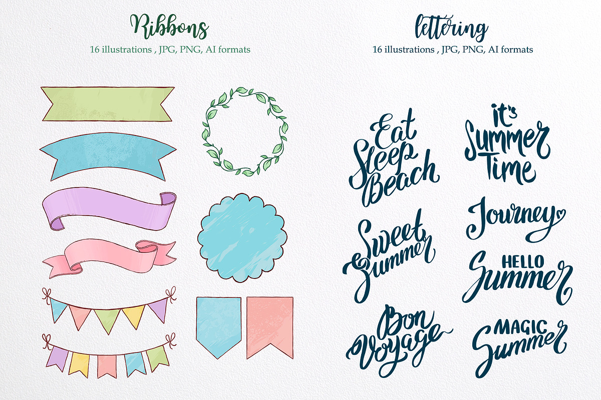 Summer time. Illustration pack., a Texture Illustration by AlexGreenArt (Photo 7 of 8)