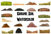Watercolor Ground, Soil Clipart, an Illustration by Awieee1 (Thumbnail 1 of 3)