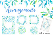 Blue plants. Watercolor set, a Decorative Illustration by SaharaArt (Thumbnail 4 of 7)