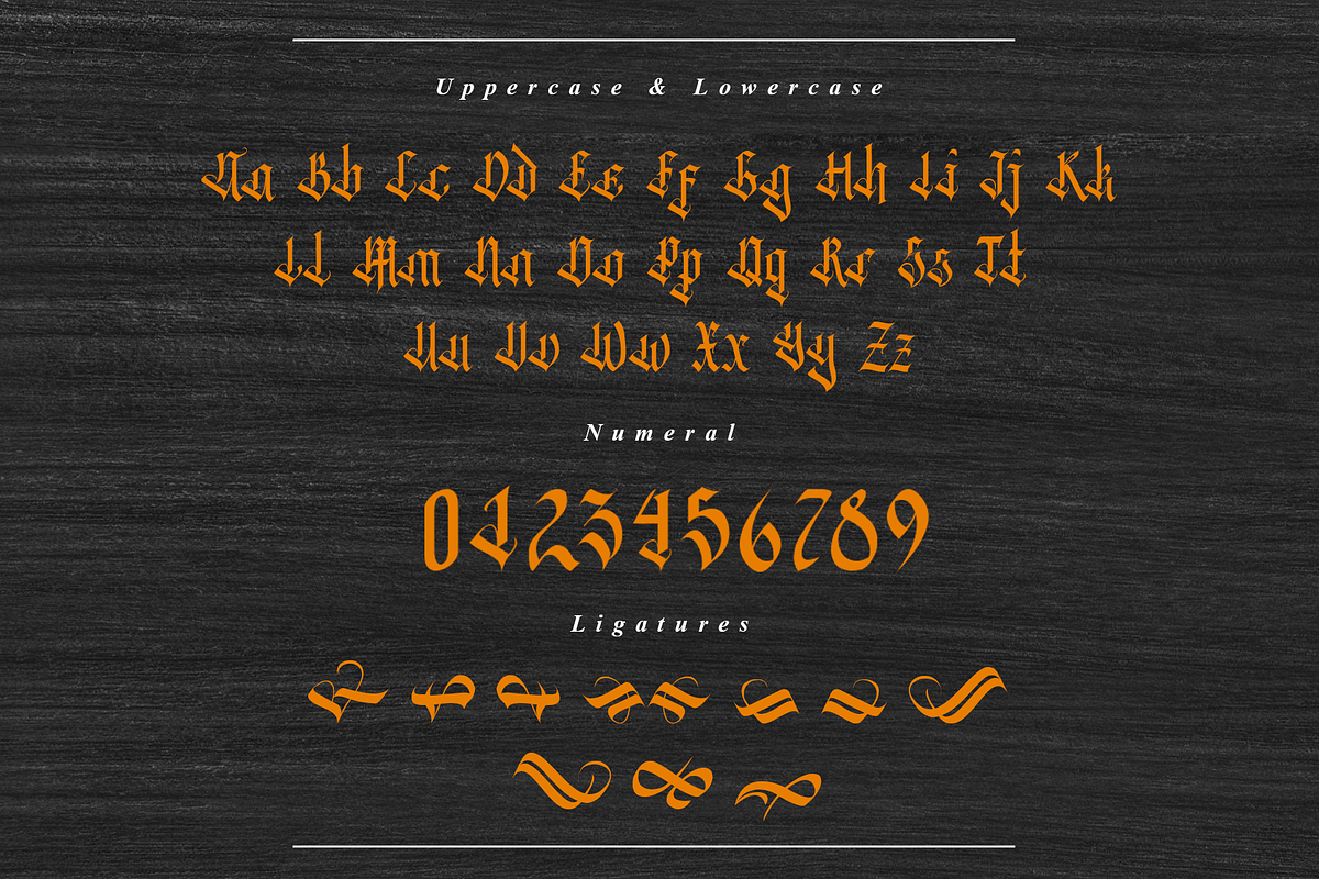Black Ocean - Modern Blackletter, a Blackletter Font by overlaytemplates (Photo 5 of 6)