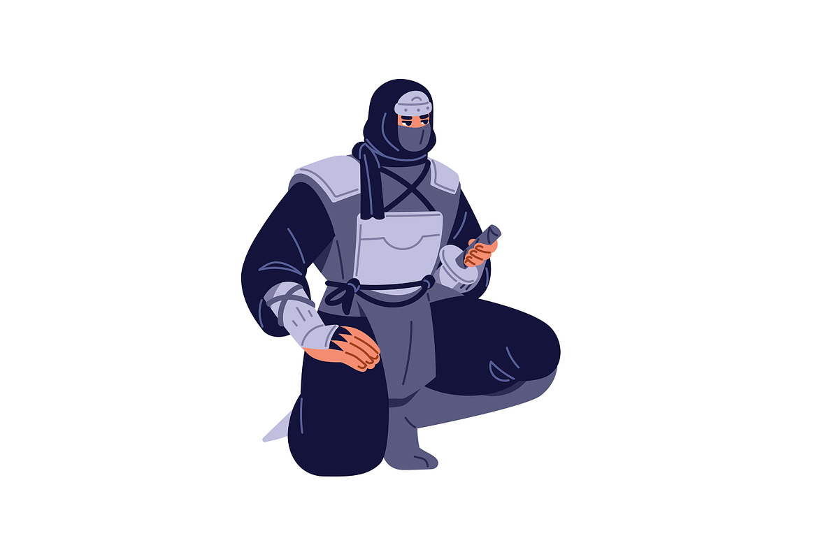 Ninja, shinobi, Asian warriors set, a Person Illustration by PaperTrident (Photo 7 of 16)