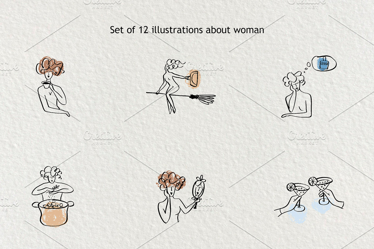 Set of 12 illustrations about woman, a Person Illustration by Lyolya Profitrolya (Photo 2 of 3)