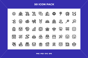 Happiness icons, an Outline Icon by Wencory