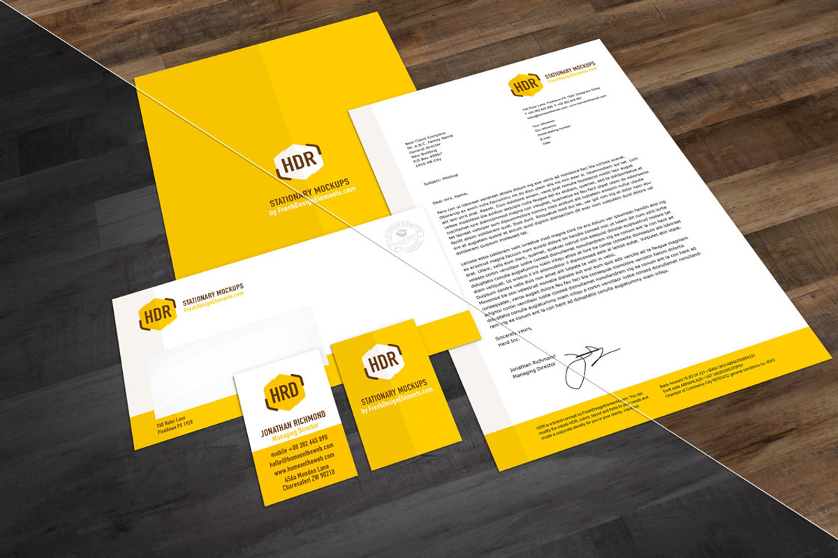 European A-Format Stationery Mockup, a Print Template by Fresh Design Elements (Photo 9 of 11)