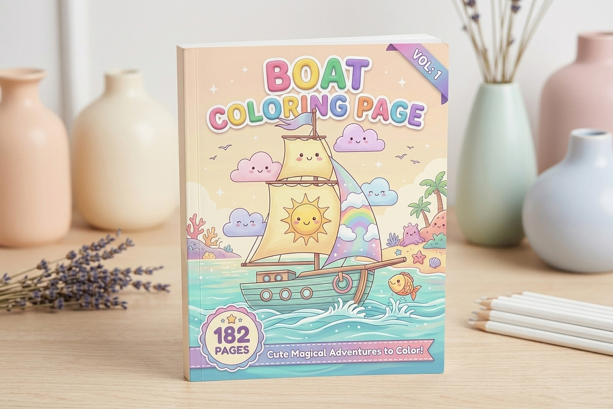 182 Boat Coloring Pages for Kids, a Transportation Illustration by ikarifq shop (Photo 1 of 5)
