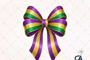 Mardi Gras Bow Sublimation PNG, an Illustration by Creative Art