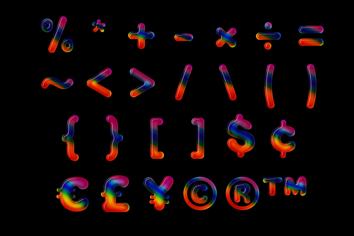Bubbles Rainbow Color font, a Handwritten Font by Fox7 By Rattana (Photo 5 of 8)