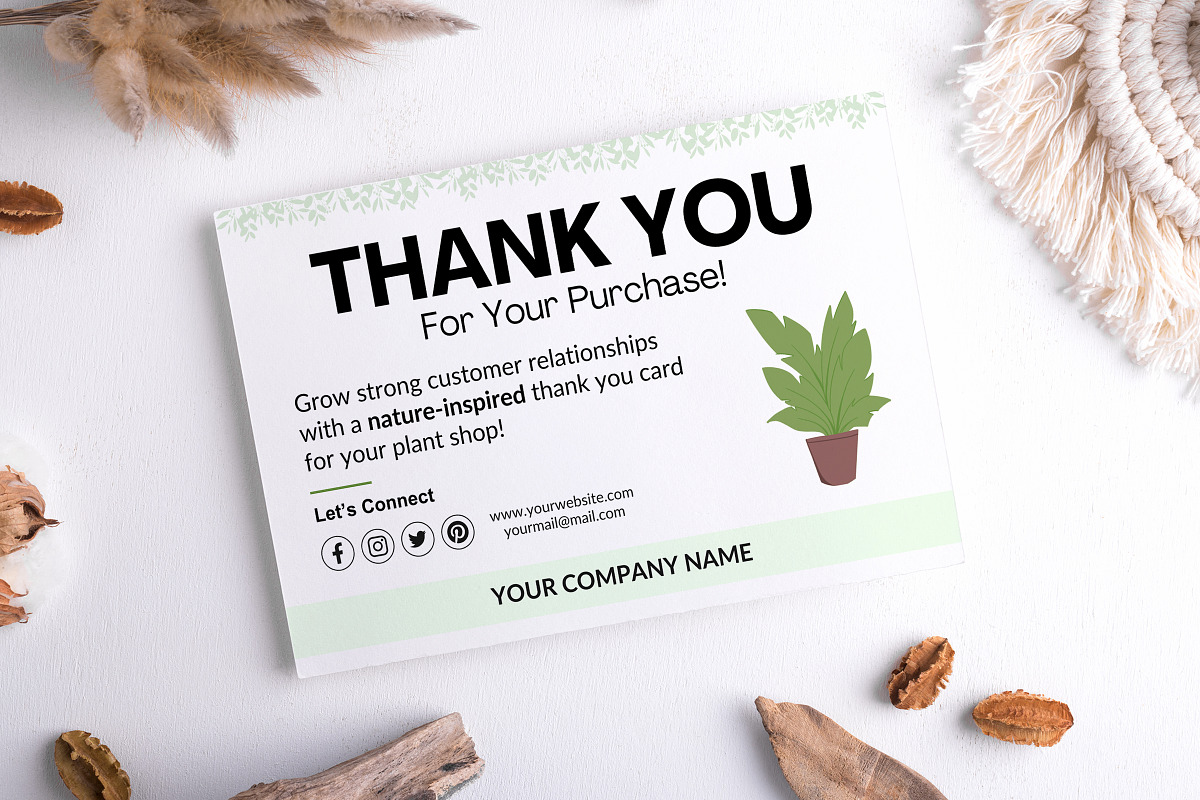 Plant Business Thank You Card FB-121, a Card Template by Snapybiz (Photo 3 of 6)