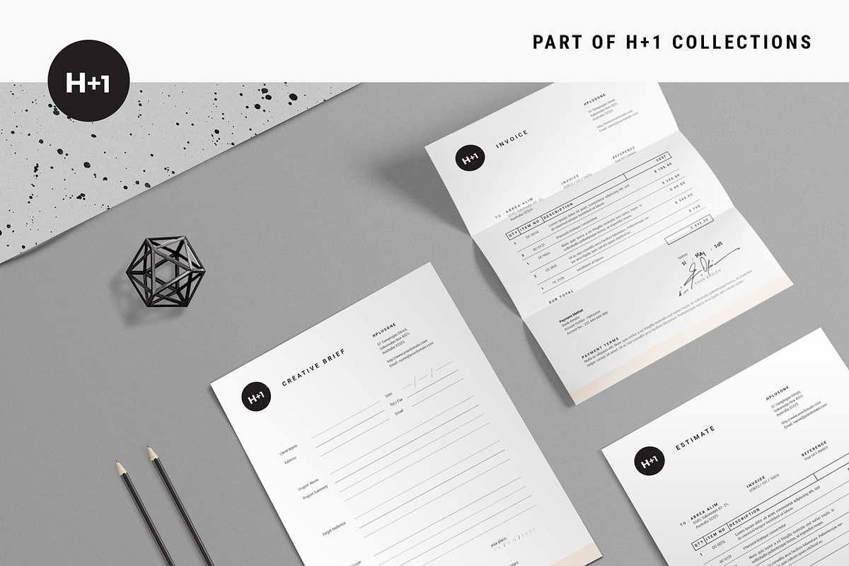 Invoice + Estimate + Brief, a Stationery Template by BOXKAYU (Photo 1 of 6)