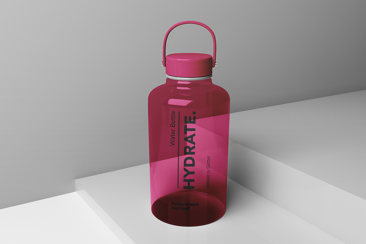 64 OZ Water Bottle Mockup Set, a Packaging Mockup by Mirachma Project (Photo 5 of 9)