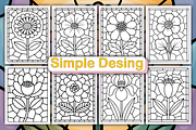 Cozy Stained Glass Flower Coloring, a Decorative Illustration by Ink Gallery (Thumbnail 3 of 5)