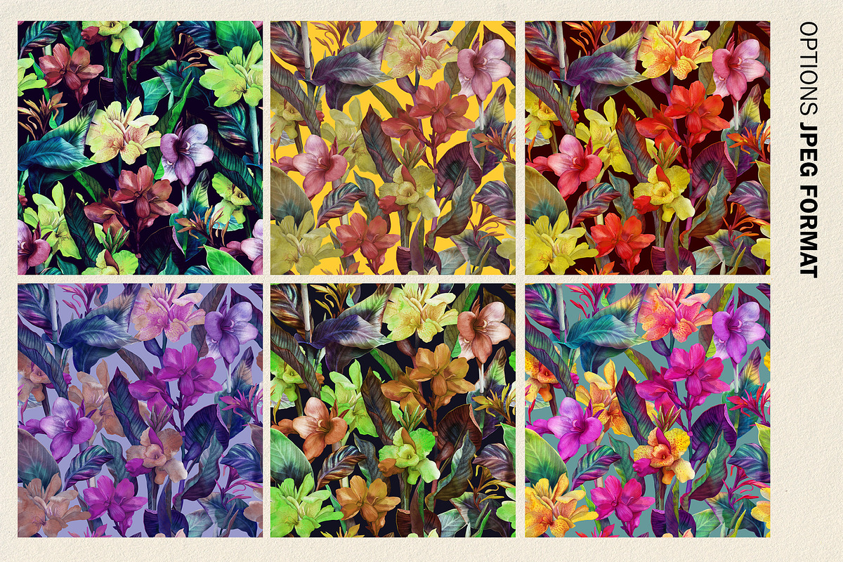 Tropical floral patterns set, a Pattern Graphic by emeraldthue (Photo 14 of 28)