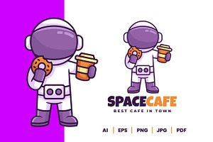 Astronaut Logo Design Template