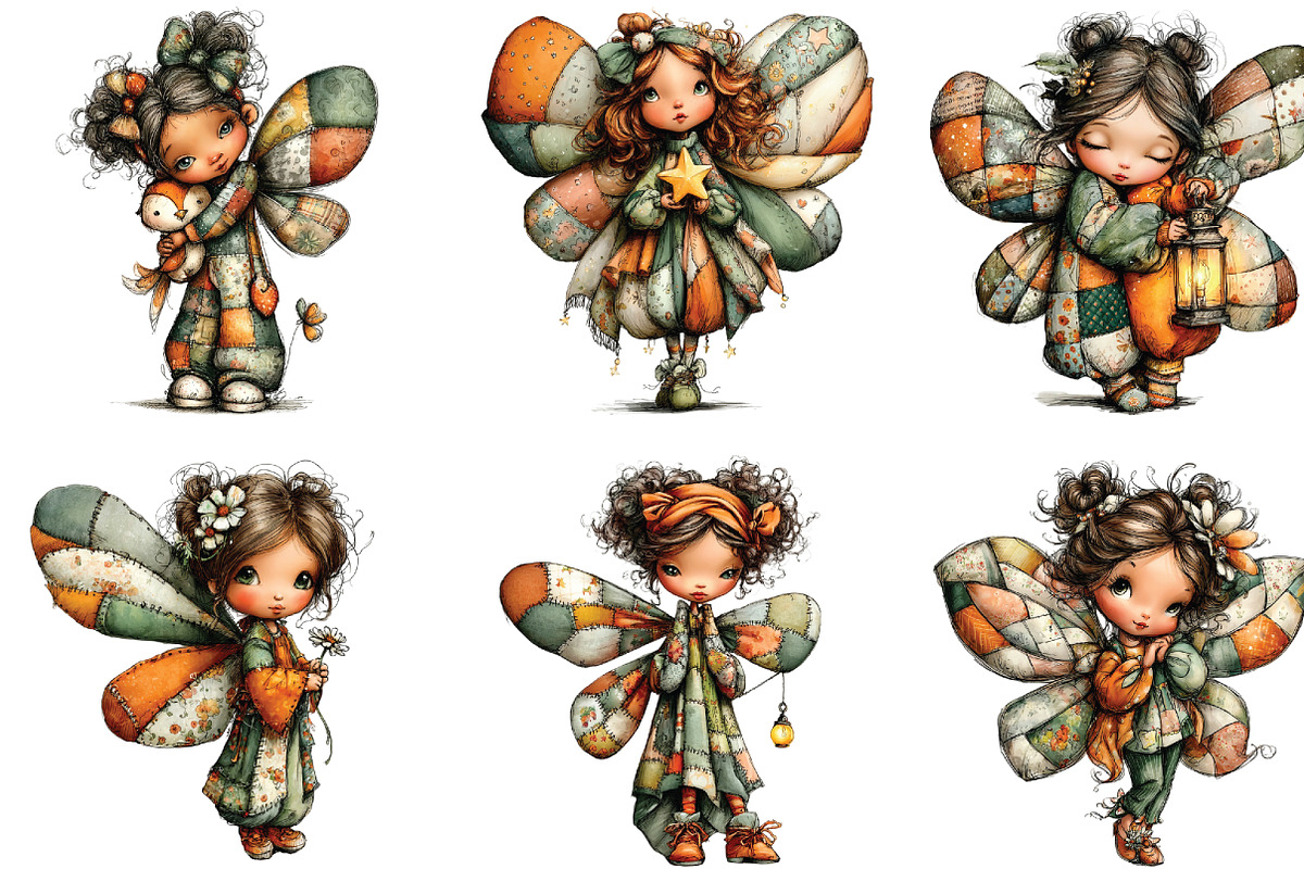 Fairy Girl Butterfly Wings Clipart, an Illustration by CraftArtStudio (Photo 5 of 6)