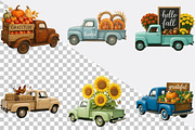 Fall Autumn Truck Sublimation Clipar, an Illustration by SVGArt (Thumbnail 2 of 8)