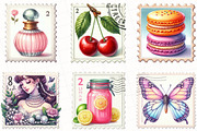 Coquette Summer Postage Stamp, an Illustration by OK Design (Thumbnail 4 of 5)
