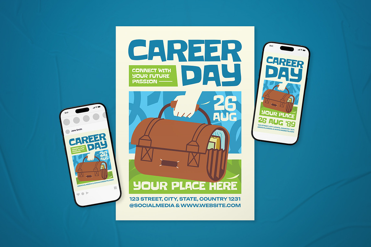 Career Day Event Flyer Set, a Flyer Template by The Good Store (Photo 1 of 2)