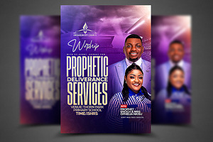 Prophetic Deliverance Church Flyer T