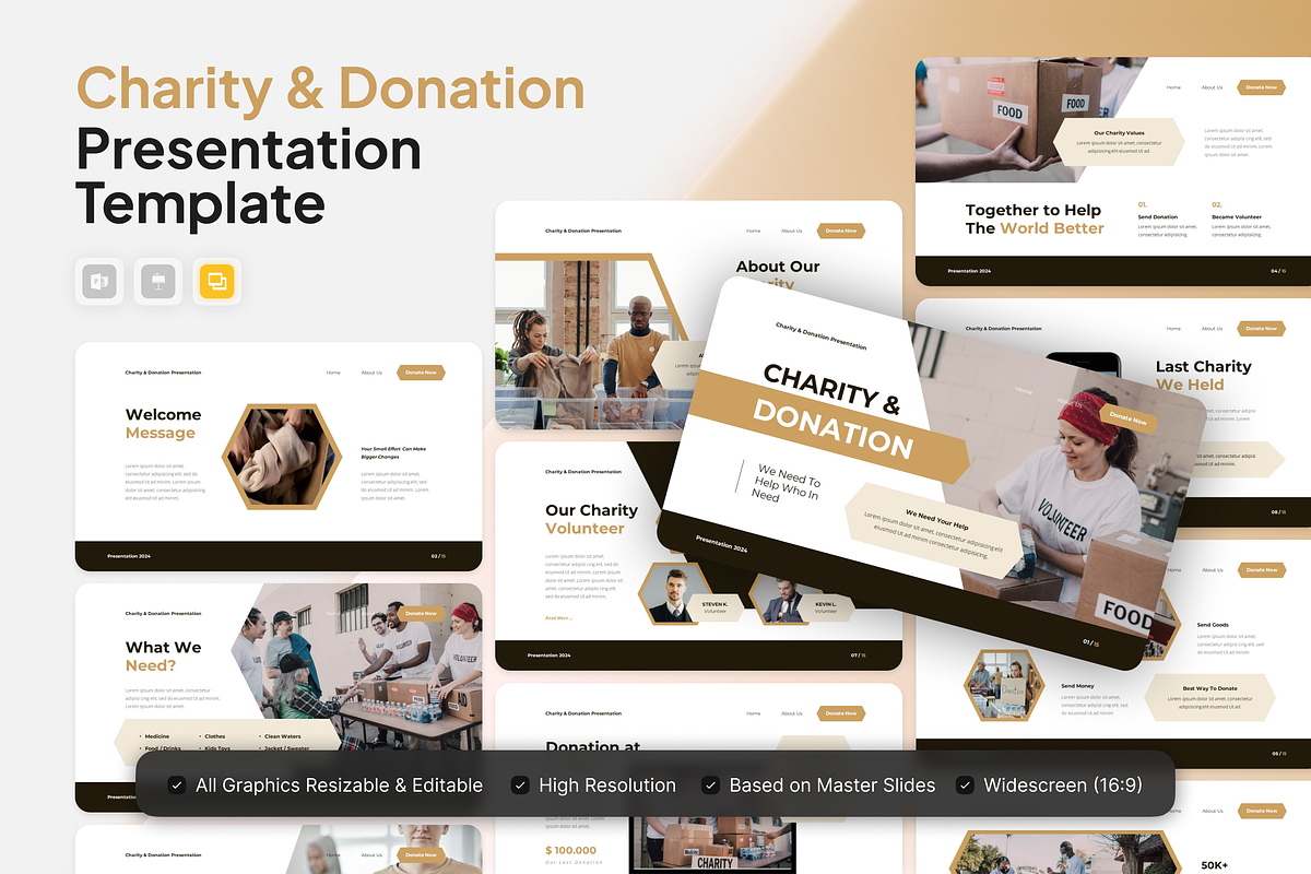 Charity & Donation Google Slide, a Presentation Template by Annora Studio (Photo 1 of 5)