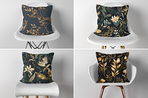 Golden Botanical Set Of 10 Patterns