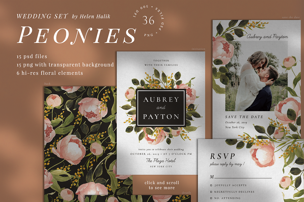 10 IN 1! Wedding invitations bundle, an Invitation Template by Helen Halik art (Photo 2 of 11)