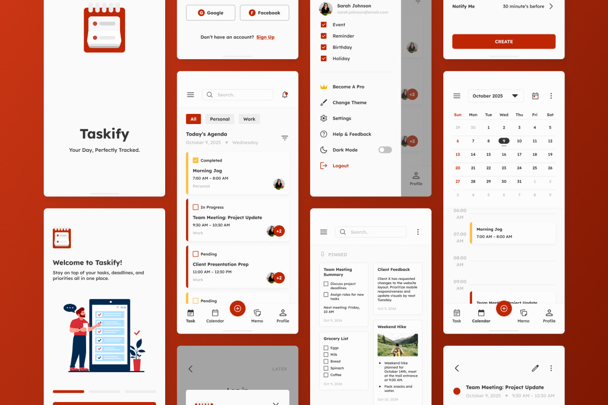 Taskify - Task & Calendar Mobile App, an App Template by trabaskriya (Photo 4 of 5)