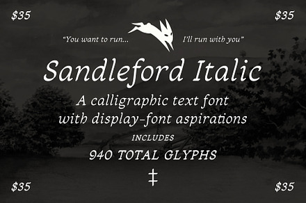 Sandleford Italic, a Serif Font by Simon Walker