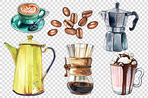 Bundle Of Watercolor COFFEE Graphics