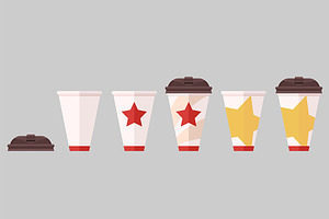 Coffee Cup Set In Flat Vector Style