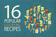 16 popular cocktail recipes, a Food Illustration by Mallinka (Thumbnail 1 of 4)