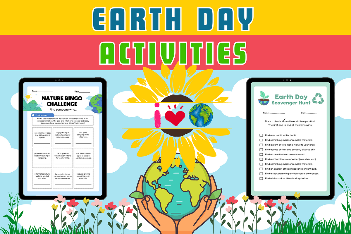 Earth Day Activities Worksheets, a Templates & Theme by Premium Digital Templates (Photo 1 of 4)