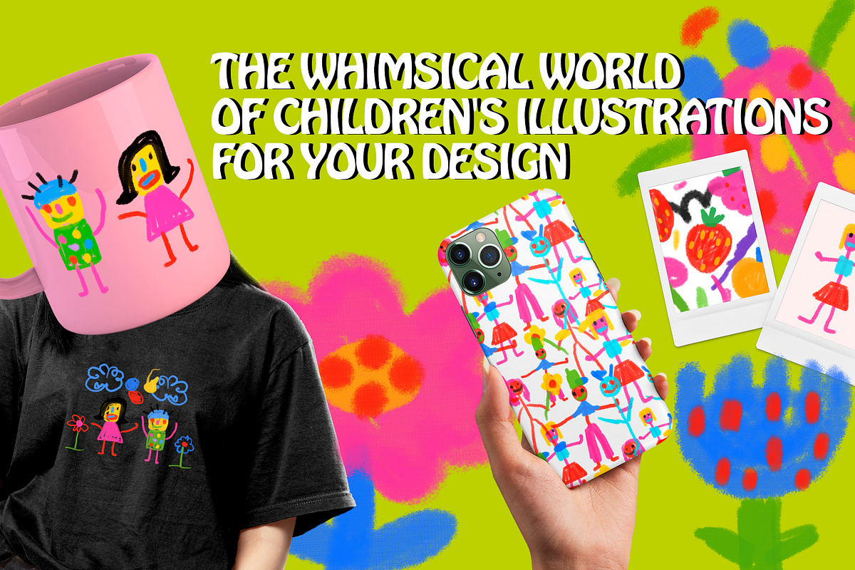 Naive kids scribbles illustrations, a Person Illustration by okchizh (Photo 2 of 12)