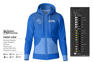 Hoodie Jacket Fullzipper Mockup